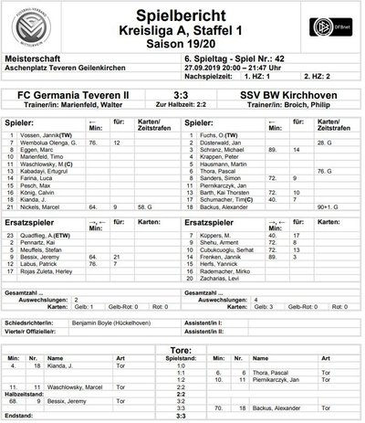 Teveren2-50Spielbericht