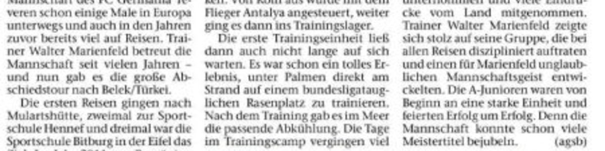 Bericht aus der Zeitung