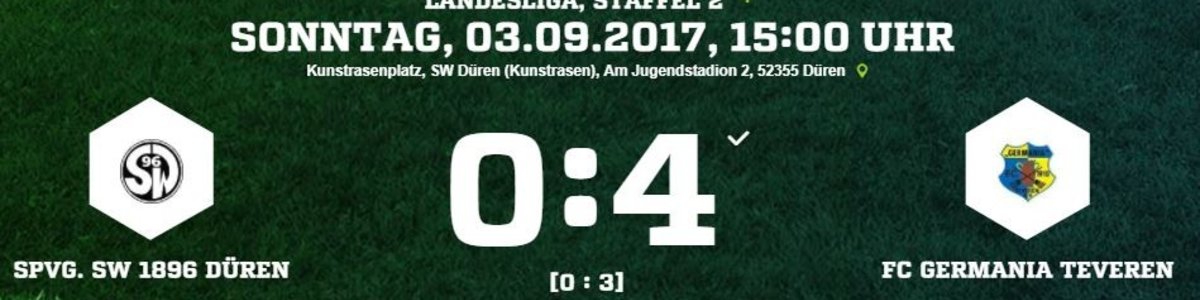 Perfekter Start für Germania. Nach dem 4:0 bei SW Düren Tabellenführer