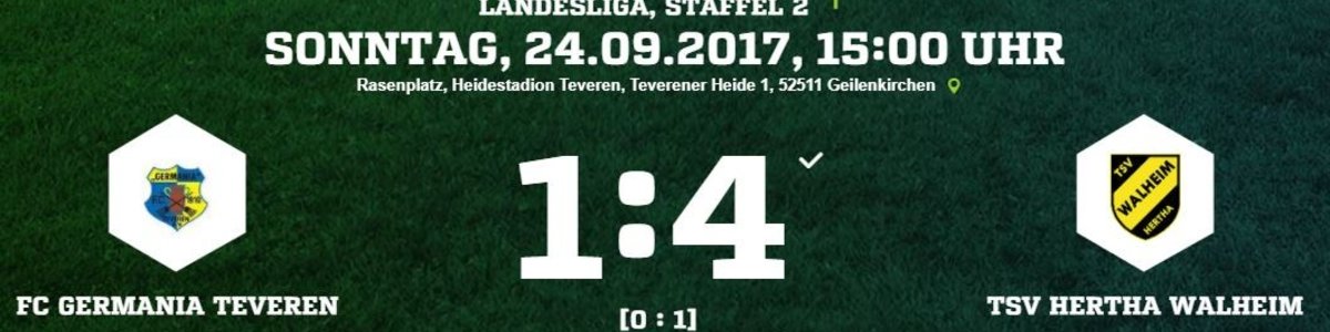 Germania I verliert gegen Walheim 1:4. 