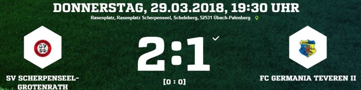 Germania II unterliegt in Scherpenseel 1:2, bleibt aber Tabellenführer