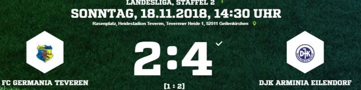 Erste Niederlage unter Rob Hutting. 2:4 gegen Arminia Eilendorf.