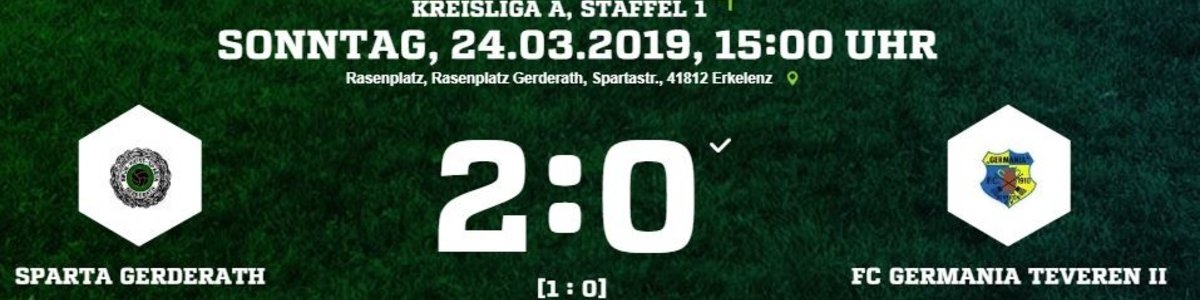 Germania II unterliegt bei Sparta Gerderath 0:2