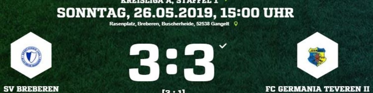 Germania II nach 1:3 noch 3:3 in Breberen