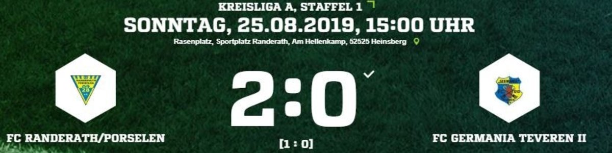 Frühes und spätes Gegentor für Germania 2 beim 0:2 in Randerath/Porselen