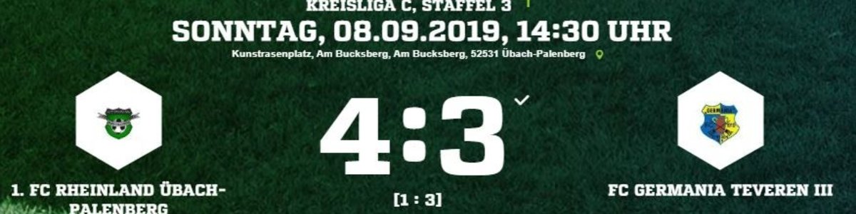 Germania III verspielt in Rheinland Übach 3:1 Halbzeitführung und verliert 3:4