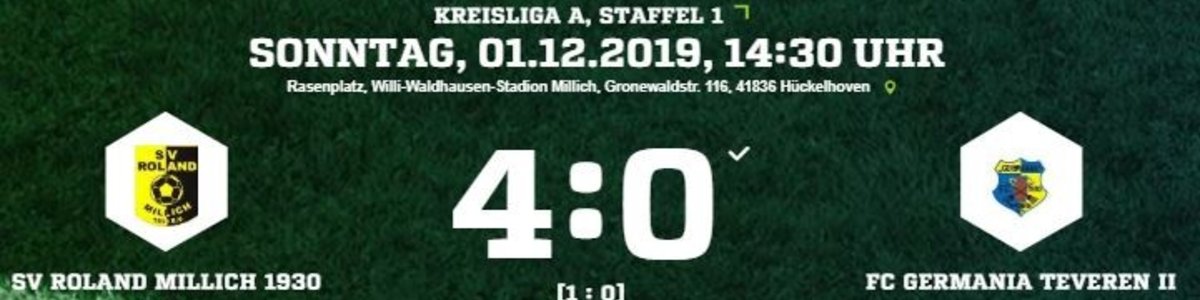 Germania II unterliegt beim Tabellenführer Millich 0:4